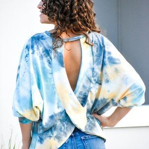 Tie Dye Open Back Sweater